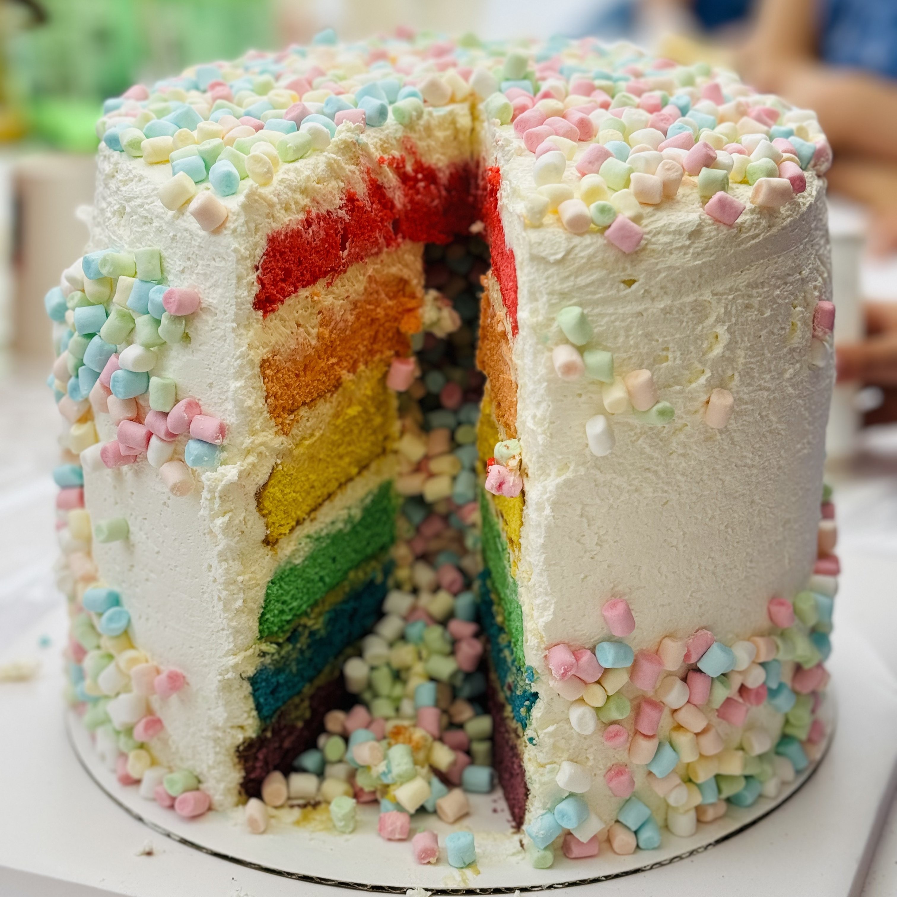 Rainbow surprise cake